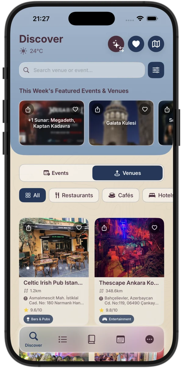 Discover screen