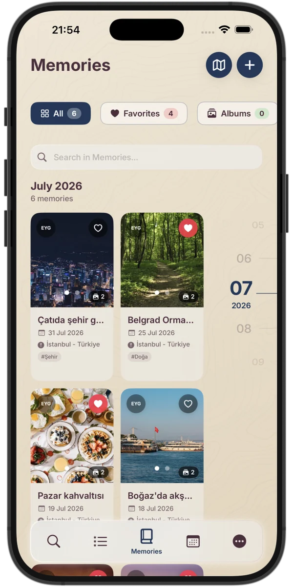 Duosy Memories screen